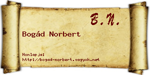 Bogád Norbert névjegykártya